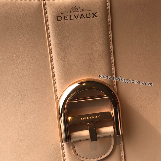 Delvaux全新雙環頂級brilliant box皮裸粉手提女包 德爾沃專櫃brilliant大號手袋 bxs1076